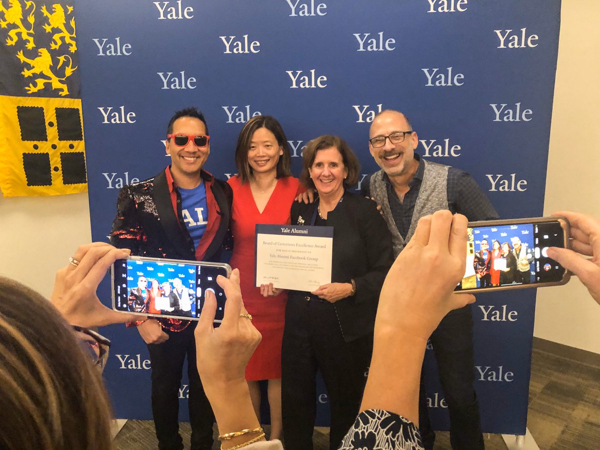 AngelGardner's tweet photo. Yale Facebook Group recognized! @kevinwinston and the whole crew getting props at the Volunteer Leadership Awards. #yalealumni #yaleleads https://t.co/zRKmBgGHt4