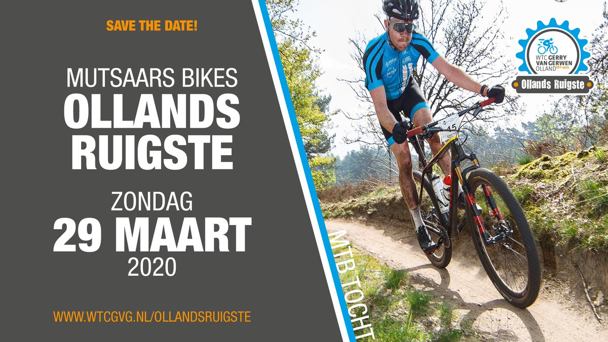 SAVE THE DATE!!!
<a href="/Mutsaarsbikes/">Mutsaarsbikes</a> Ollands Mooiste 2020: zondag 29 maart 2020. 
#mountainbike #MTBtocht #ollandsruigste #meierij