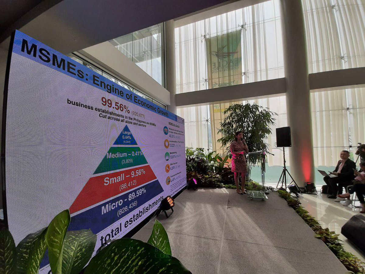 eaglebroadcast's tweet photo. Claudia Hillary Carbonell, representative of Department of Trade and Industry Secretary Ramon Lopez, talking about the latest DTI data and programs on entrepreneurship, technology, and innovation, at the #EBCOpenHouse https://t.co/YaJRrtV9LY