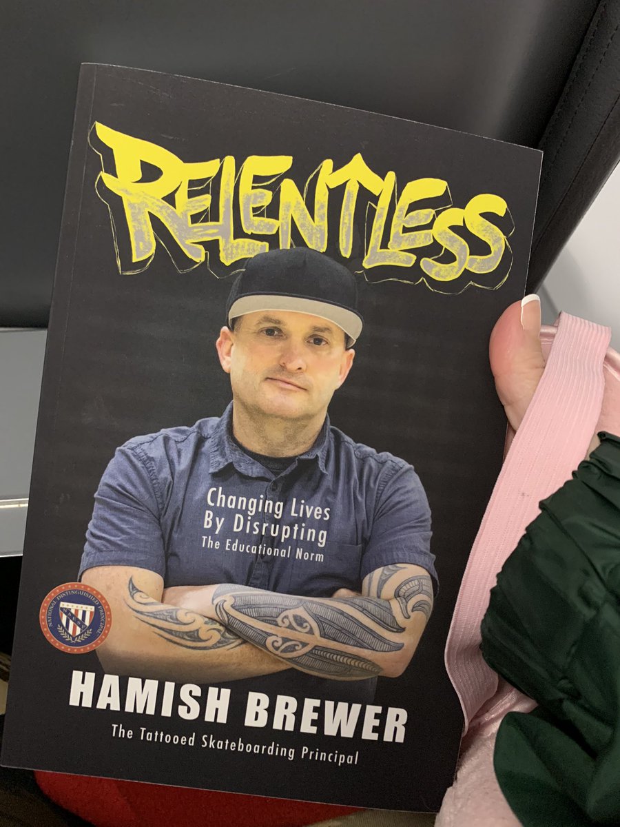 trueariesbeauty's tweet photo. My airplane reading- doing some professional development on the way to Chicago for #ChallengeMania #Relentless #Adminintraining  @brewerhm https://t.co/RlZbEtzv85