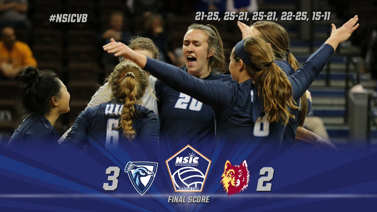 NorthernSunConf's tweet photo. #NSICVB Tournament Final 
(8) @UIUPeacocks win 3-2 over (1) @WolvesAthletics 

#YourTimeToShine
https://t.co/UsqR5mDh8G https://t.co/6b1V0JgMOu