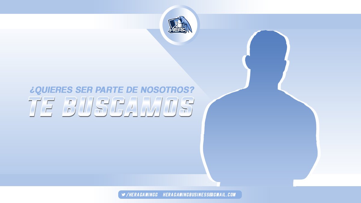 #CR Reclutamiento 👤

¿Te gustaría ser parte del equipo de Hera Academy ?

Que esperas te estamos buscando!!
Contamos con una amplia experiencia en el ámbito competitivo ven y demuestra tu nivel. 

#FeelThePegasus 

Más información al MD 📩