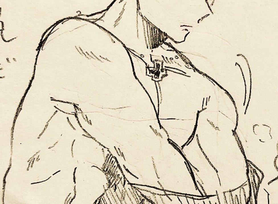 ここら一体の筋肉を描くのが好きなので見てくだちい 