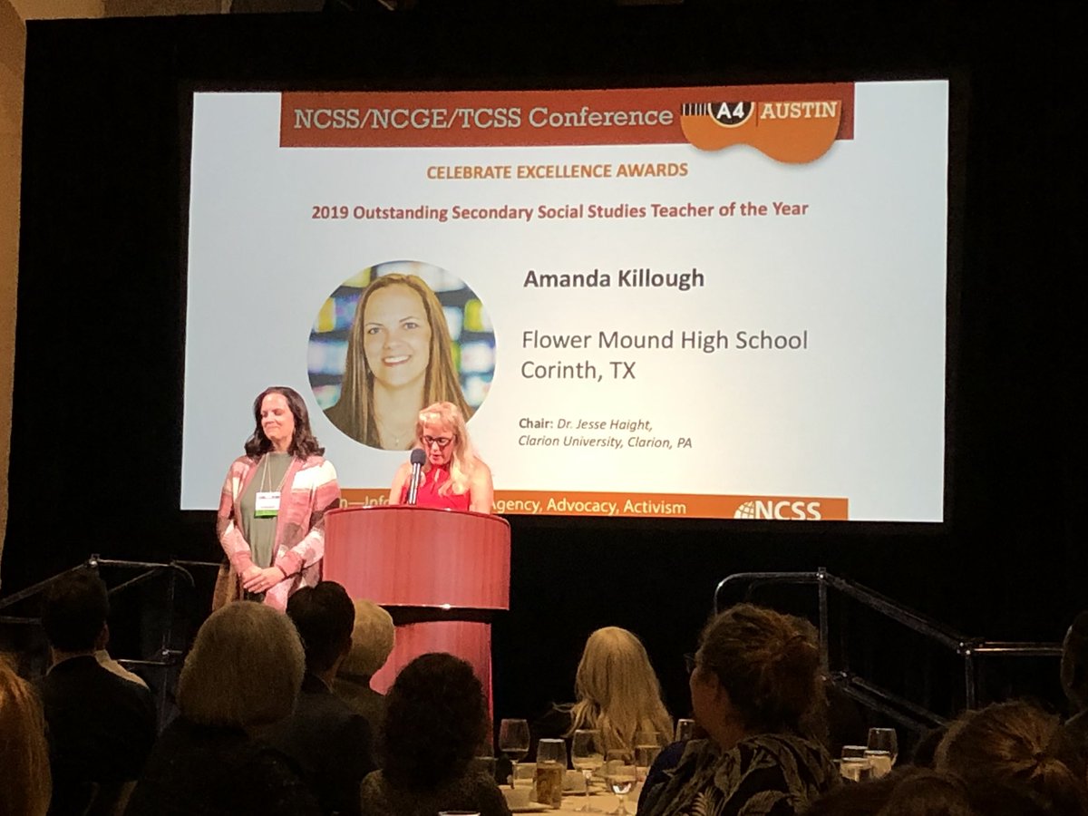 kingczhistory's tweet photo. Pretty neat celebrating our 2 state &amp; national award-winning Social Studies teachers from @LewisvilleISD 🙌 CONGRATS Miriam and Amanda #TXCSS19 #NCSS19 #lisdlandt https://t.co/3wArsdk1XV