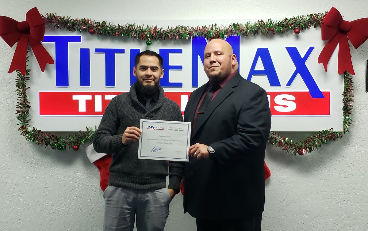 gonzrepocc's tweet photo. CONGRATULATIONS @tm_abq2 GM at ABQ2 on his 3 YEARS with TITLEMAX! 
@alex_barron3983 @tim_pears @TMXCompanies https://t.co/r5oRL78nxK