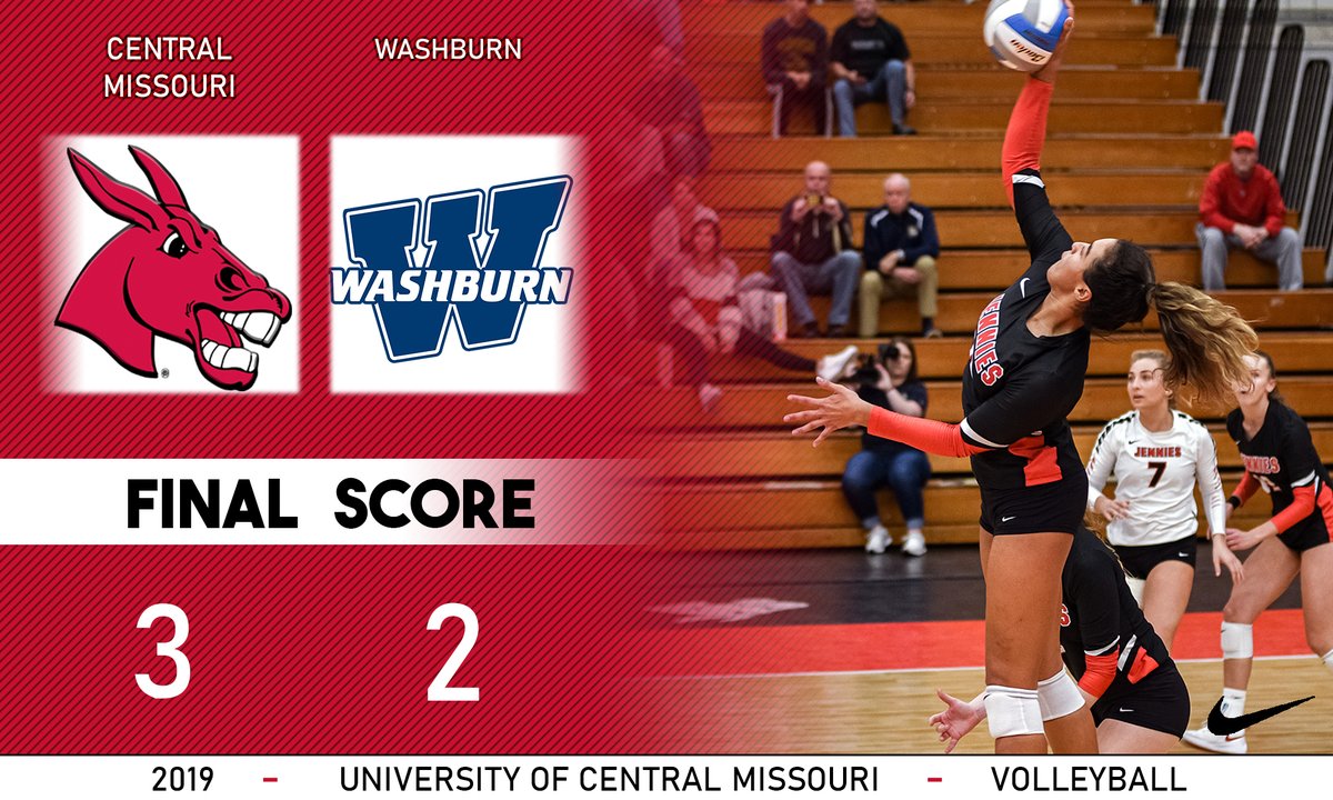 UCM_volleyball's tweet photo. Jens Win! Advance to tomorrow night's MIAA Finals.

Aubree Bell 21 kills, 14 digs. Ally Offerdahl 53 assists. Jackie Storm 23 digs. 
#teamUCM https://t.co/q8glLrHSyz