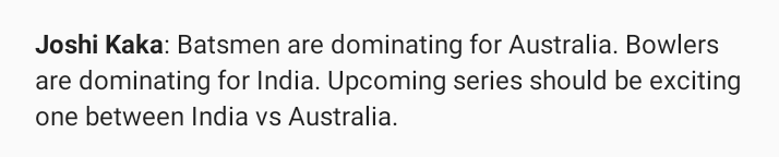 ____dahiya____'s tweet photo. There are 5 Indian Batsmen in top 11 ICC Test Rankings. Only 1 Australian there in top 15. So how Australian Batsmen are dominating🤔🤔
@cricbuzz @cricketaakash
#PinkBallTest #AUSvPAK #AskCB https://t.co/AcQXeHsNPW