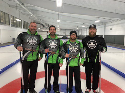 TeamSchumann's tweet photo. Game one in the books! Thompson tomorrow @11am! #curling https://t.co/yyuc21c05v