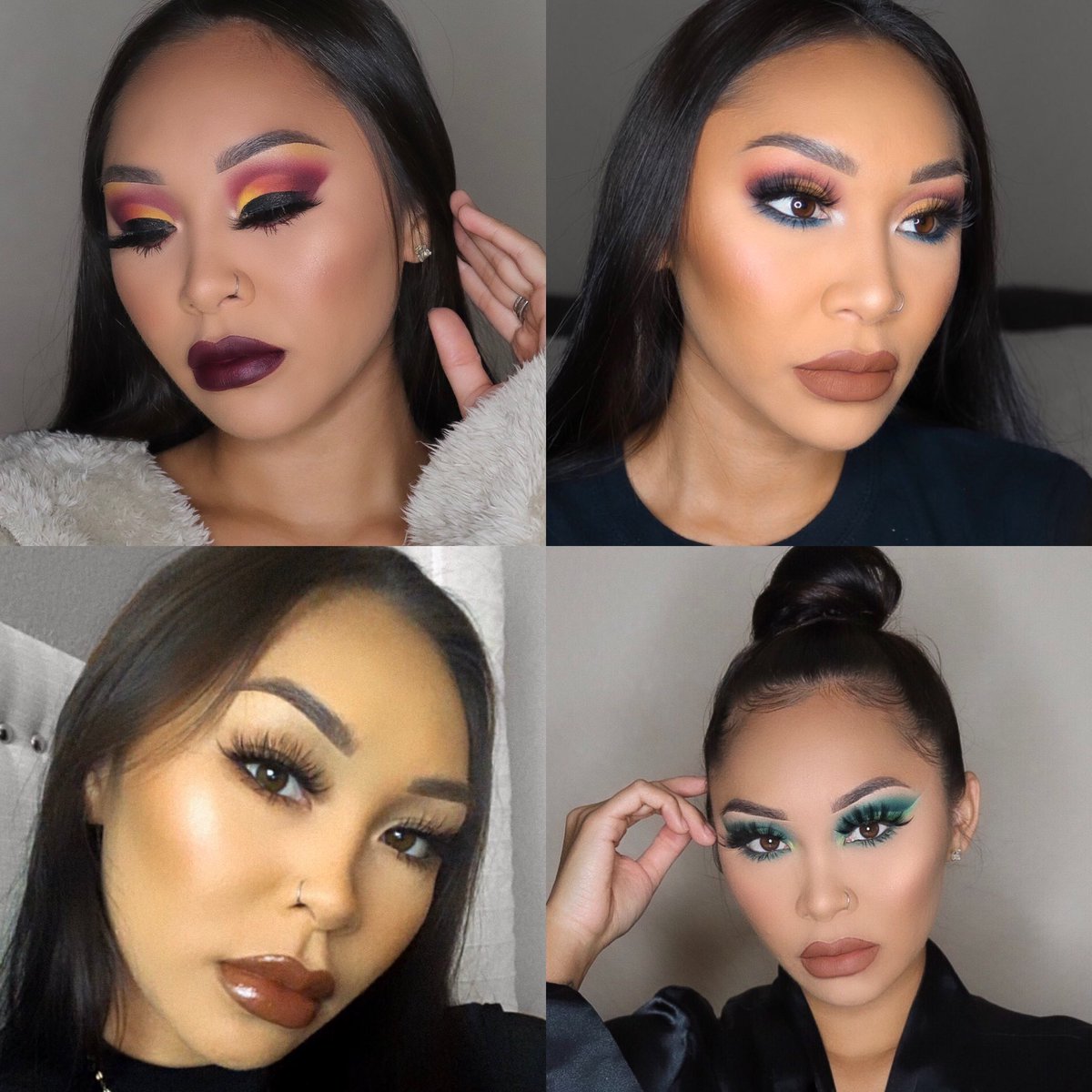 k_alyshaa's tweet photo. Just a few looks I did. 🥰
 I love what I do. 
#makeup https://t.co/X79Jy2aCpz