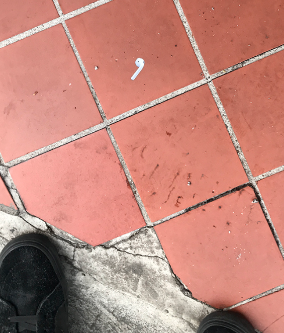 expressyrstyle_'s tweet photo. Life-Size Prank AirPods Sticker https://t.co/KuqIydUeRB Sticking life-size AirPod stickers on the ground, all over the city 🤡 https://t.co/aQkeYvK9pl