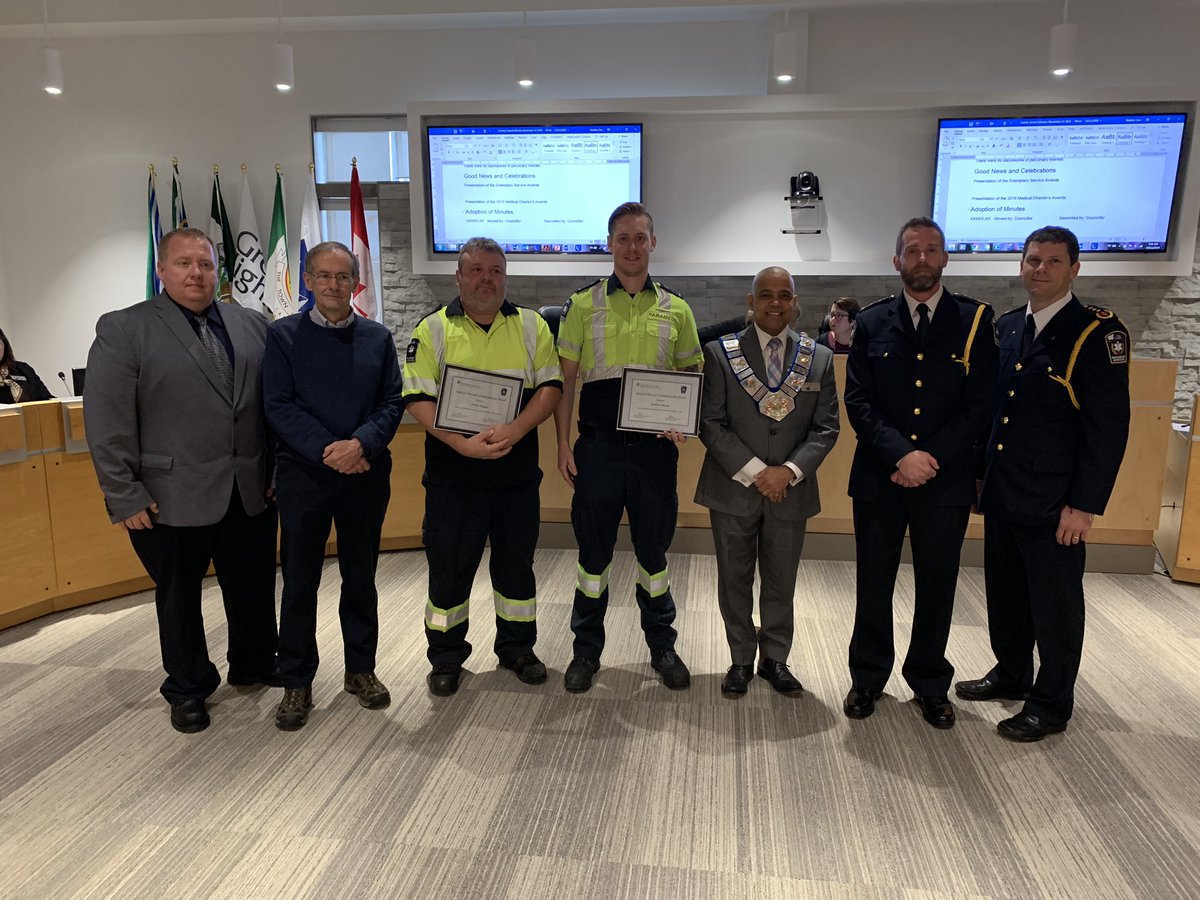 Congratulations to these award winning <a href="/GreyCounty/">Grey County</a> paramedics. We’re proud of you and #appreciate what you do to keep us #SAFE. <a href="/GreyParamedics/">Grey County Paramedic Services</a> #FirstResponders