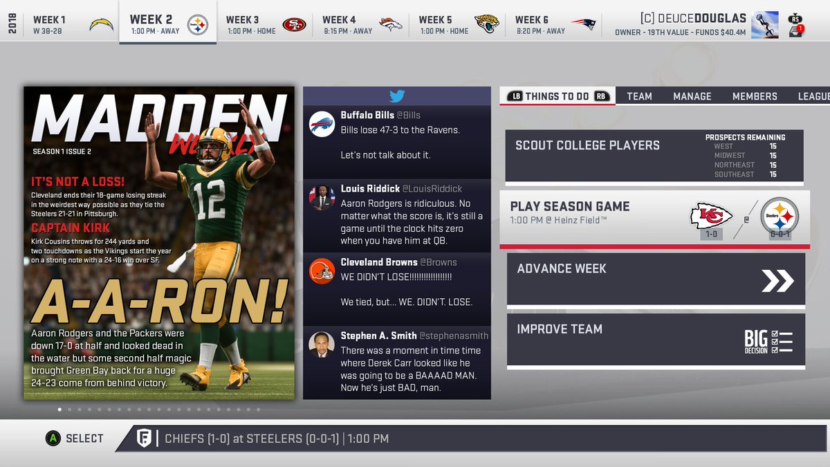 4. News & League HistoryCreate a feeling of being in your own NFL universe rather than an isolated bubble by always making users aware of the stories from around the league instead of forcing them to search for it.