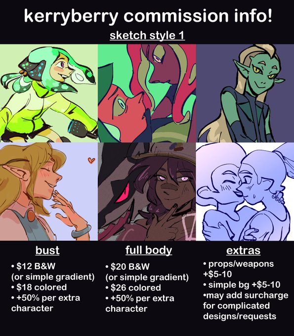 i've updated my commission prices! i'll be taking up to 3 at a time. please check the thread for additional info!
✨retweets are appreciated, thank you!✨ 