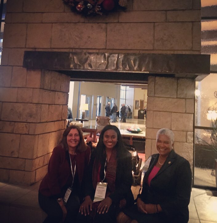 DrJocelynSmith's tweet photo. Oh, just sitting fireside between two legends! L: Dr. Garcia Coll #IntegrativeModel R: @ncfr President-Elect Dr. Norma Burgess #Sheroes #Inspired #NCFR2019 @UNCG_HDFS https://t.co/HG6vrzh1G1