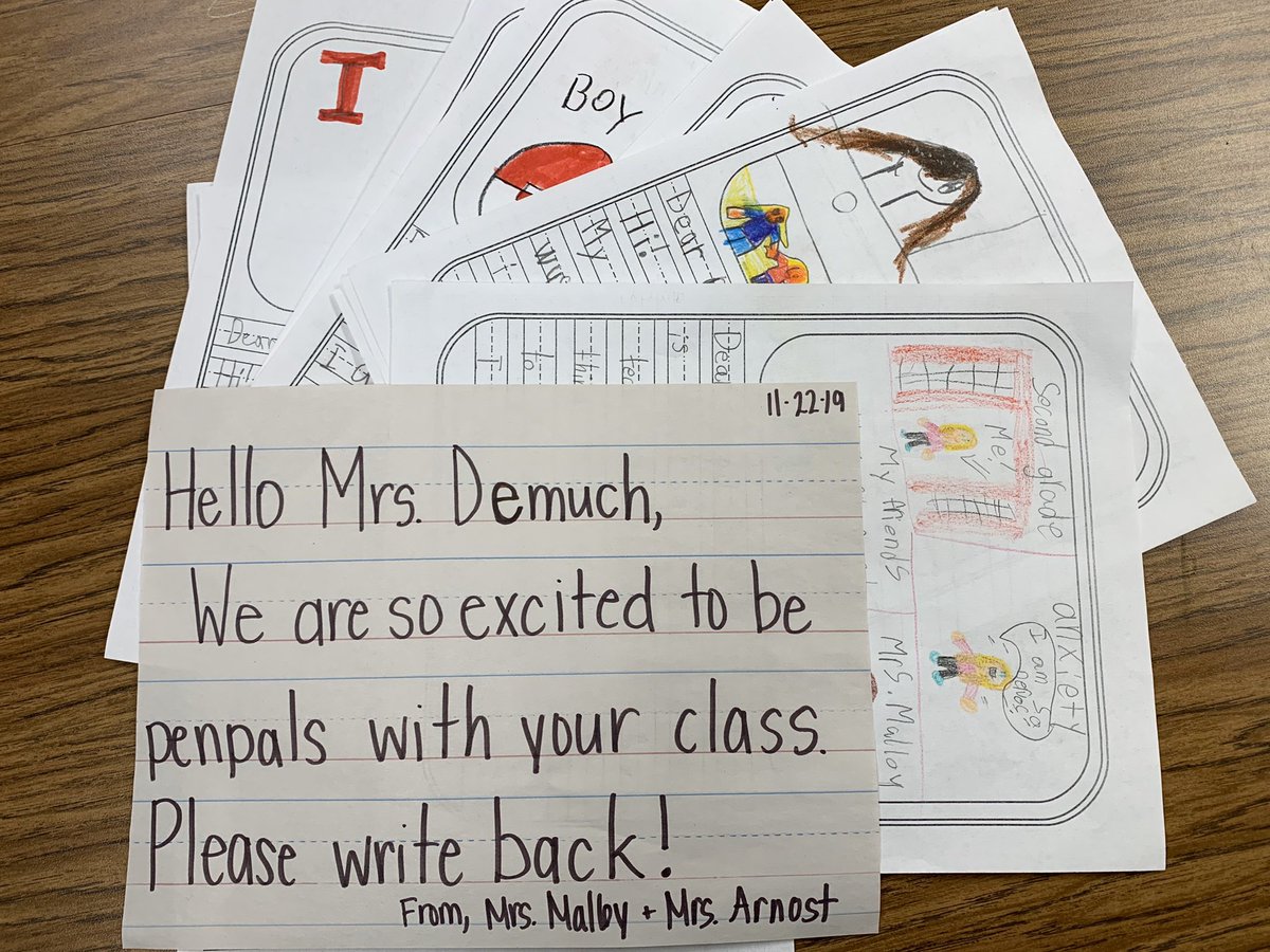 @malloy2grade class is excited to mail their first round of letters to their pen pals from West Geauga schools! #penpals #geaugacounty #snailmail