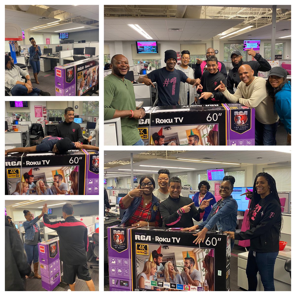 realcpate's tweet photo. These are 2 of our top 3 with the highest NetMRC in P360 adds for the month of September. I could not be more proud of them &amp; more estatic about their reaction to receiving their 60” TVs #RevenueChampions #205Takeover #RunAsOne @dreddy7_dt https://t.co/Fe1UkVYNDk