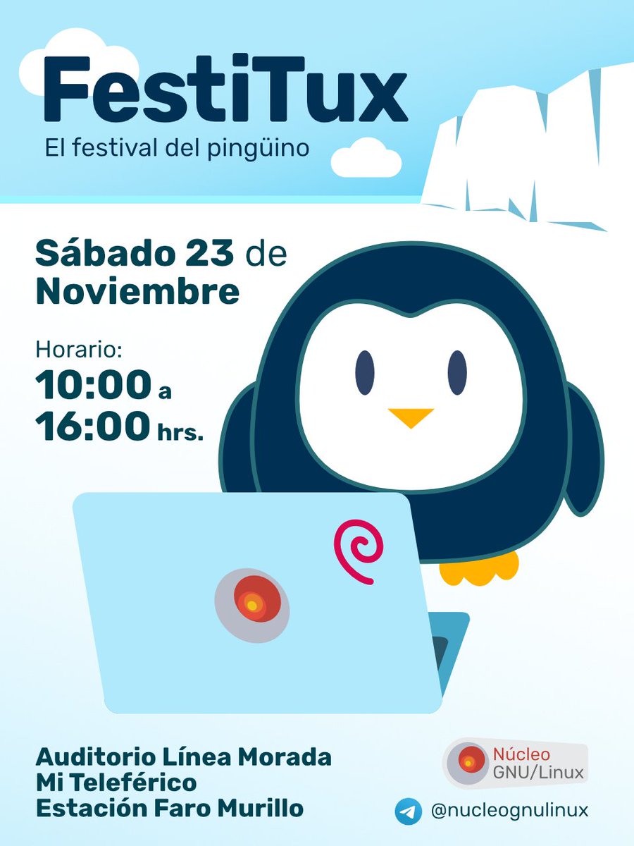 Hola chic@s. Les invitamos al Festival del Pingüino... 
Habrán un taller, un mini CTF, varias charlas y también dinámicas. Se sugiere traer laptop.
Un día lleno de alegría con Tux.
No faltes.