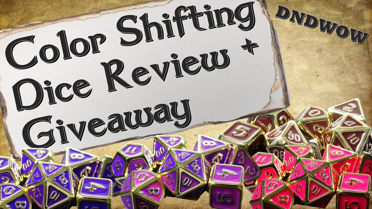 New video is up on the 4 sets of Metal Color Shifting Dice that @dndwow and I are giving away! Check out these dice in my video with the link down below, and join in on the giveaway. You've earned it 😁

#dice #dicegoblin #dnd #dicesets #metaldice
youtu.be/uTToCVvTIkA