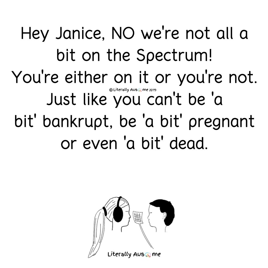 LiterallyAusome's tweet photo. Oh Janice!
#asd #autism #autismspectrumdisorder #autismspectrumcondition #neurodiverse #neurodiversity #neurodivergent #spectrum #spectrumcondition #autismgradient #notabehaviouralcondition #differentnotless #literallyausome https://t.co/oH9OADhmde
