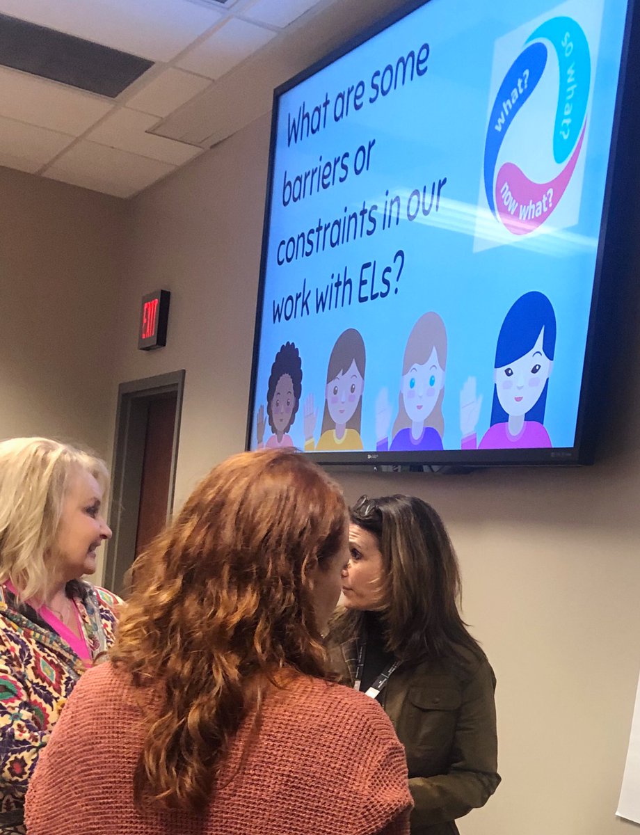 mjshields's tweet photo. Northeast Alabama ESL teachers identifying barriers for students and our work with them. Some powerful conversations! @AlabamaDeptofEd #ESLPLC https://t.co/7FpHnzQ7og
