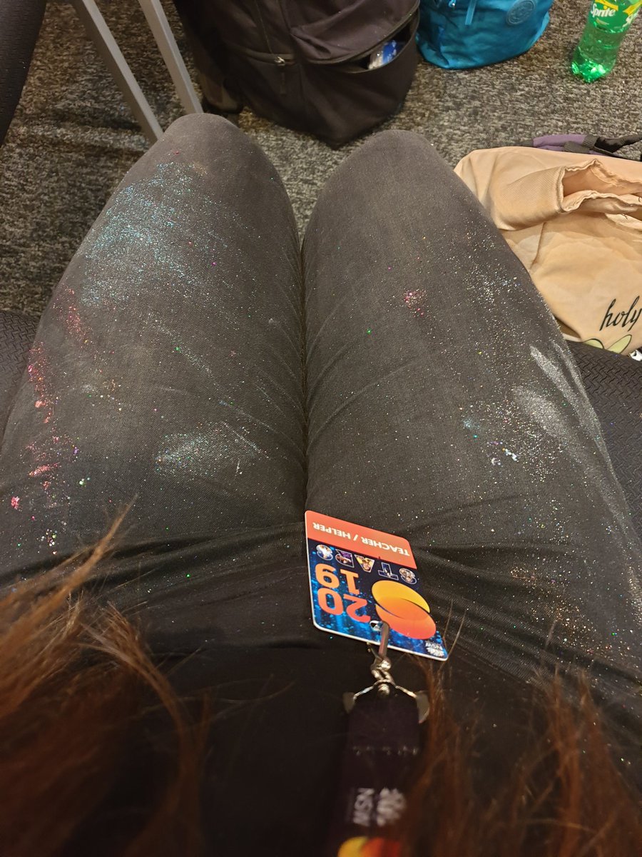 EmHaines93's tweet photo. Final Day of schools spectacular! All sparkly and ready to hit the stage. How did my pants get more glitter on them then the kids?#spec19 #specialeducation #inclusion #publiceducation @SusannahRadkew1 @SarahRedfernHS https://t.co/tVYlpR02cr