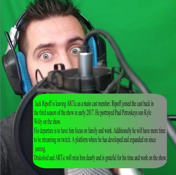 DrakoloidPress's tweet photo. Twitch Streamer Jack Ripoff is leaving ARTic. Tonight is his final episode called "Birthday Massacre". https://t.co/AGriTeUYXa