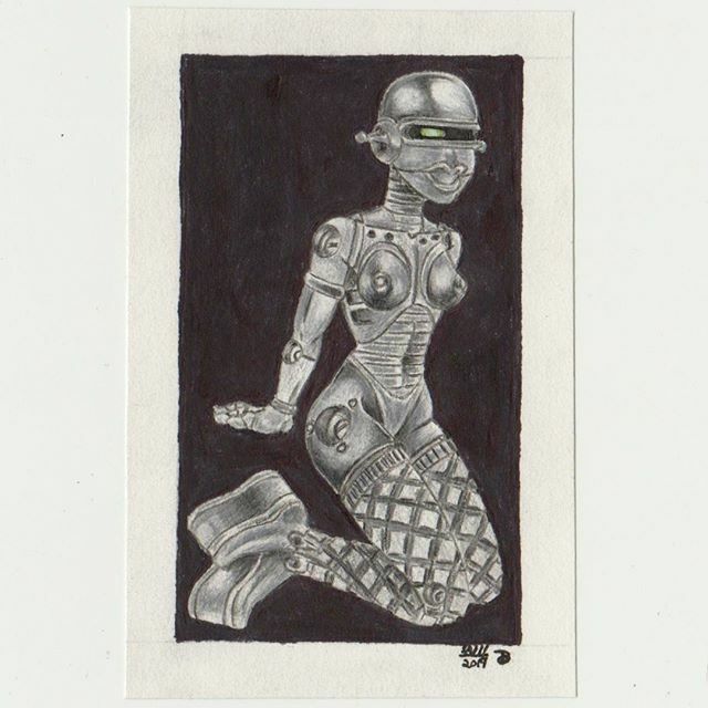 BomberJalopy's tweet photo. Here's another Robopinup, I think I'm getting a lot better at drawing full body poses now.
#traditionalartwork #traditionalillustration #traditionalmedia #mixedmediaart #mixedmedia #coloredgraphite #coloredpencilonpaper #coloredpencil #micronpen #sharpi… https://t.co/Db5d9pp3Iw https://t.co/phxObZYC35