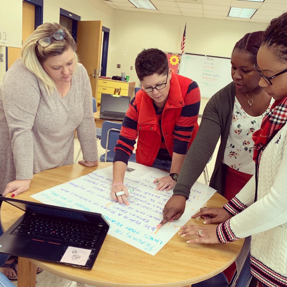 DcpsLiteracy's tweet photo. K-12 Literacy coaches working together! 😊 #TeamDuval  #literacycoaching #coachingcycles #alignmentmatters https://t.co/Yw6mPt3T0c