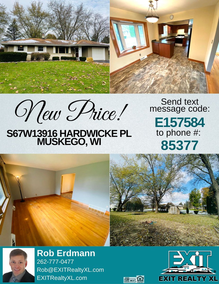 Jerry_Grosenick's tweet photo. NEW PRICE! Listed by Rob Erdmann with EXIT Realty XL! Remodeled home with spacious yard, dine-in kitchen, and lower level with custom bar. Contact Rob for your showing: 262-777-0477

#EXITRealtyXL #NewPrice #PriceAdjustment #UpdatedHome
More info: https://t.co/Ra3nWAJ2M4 https://t.co/mP8tTEa4GE