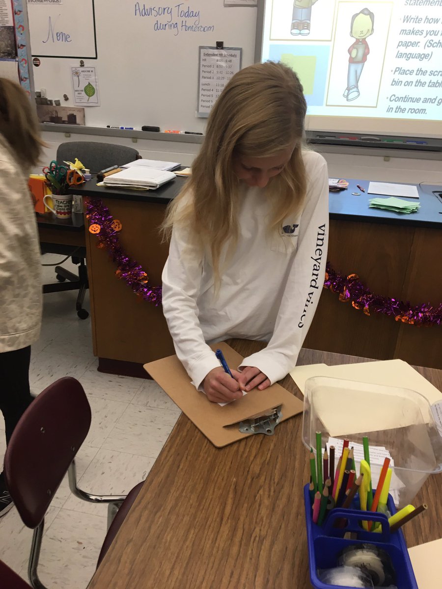 Advisory on the power of words. Students reflected on how positive and negative statements made them feel and discussed student responses. Thanks <a href="/rioclemente/">Rio</a> for your help creating this! <a href="/melissastrype/">Melissa</a> #RandolphSchools