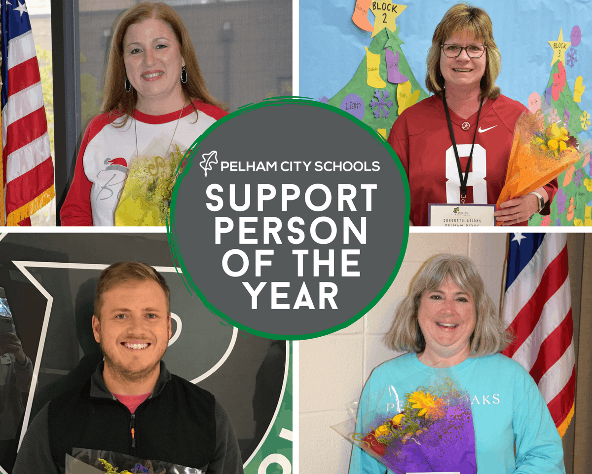PelhamSchools's tweet photo. Congratulations to the Teacher &amp; Support Person of the Year Honorees! Jeri Feliciano &amp; Teri Wiedeburg from Pelham Oaks, Regina Dickens &amp; Martee Forehand from Pelham Ridge, Meredith Collins &amp; Angela Blocker from @PelhamParkMS, and Juan Vasquez &amp; Dennis Case from PHS! https://t.co/ENjYQgqFDF