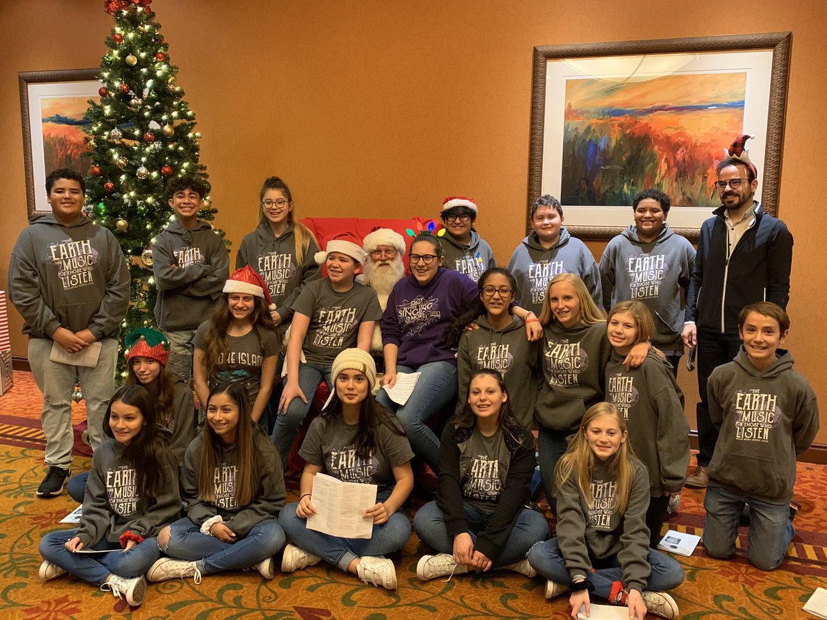ChoirMiller's tweet photo. Did some caroling with these Singing Miller Rattlers!  Thank you to the Texas Market Guide for inviting us to sing at their Christmas Event.  We are definitely getting in the spirit!  Thank you students for your commitment to our program! @duvall58 @SMCISD_Comm https://t.co/M87DprF8hu
