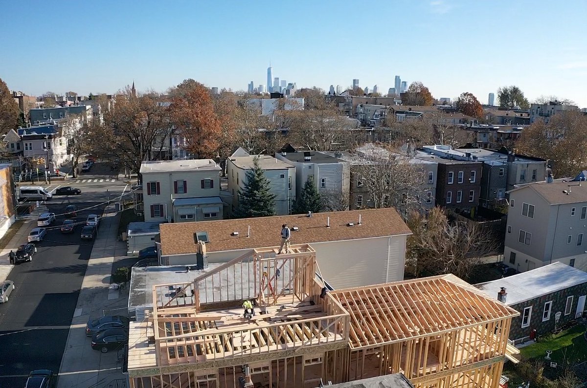 CarlsonBrothers's tweet photo. Great shot by the Carlson Brothers Roof Drone of our work here today in Jersey City! Can’t wait to get started shingling! #drone #roof #roofers #nj #familyowned #construction https://t.co/ff3IATRy06