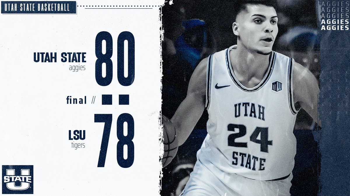 USUBasketball's tweet photo. DON'T CALL IT A COMEBACK!!

Winning. Team!

#AggiesAllTheWay https://t.co/s4qBRI4ZFY