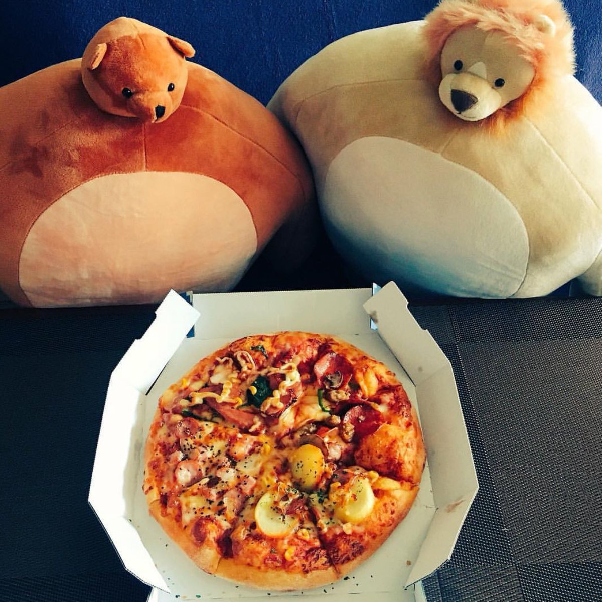 Pip and Nickleby can’t wait to dive into this pizza. Thank heavens there are an even number of slices. Wrestling for the last piece isn’t fun for anyone. 

Special thanks to @kuri3nen for this delicious #foodiefriday photo. #pizza #friday #PipTheBear #NicklebyTheLion @THK_FanClub