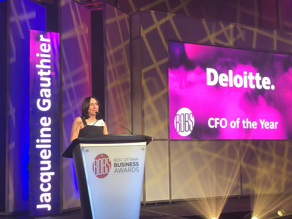 desimccarthy's tweet photo. Congratulations to Jacqueline Gauthier for winning the CFO of the Year at #OttBOBs! Woo! @CalianGroup #LifeatCalian https://t.co/jn8ft36WQT