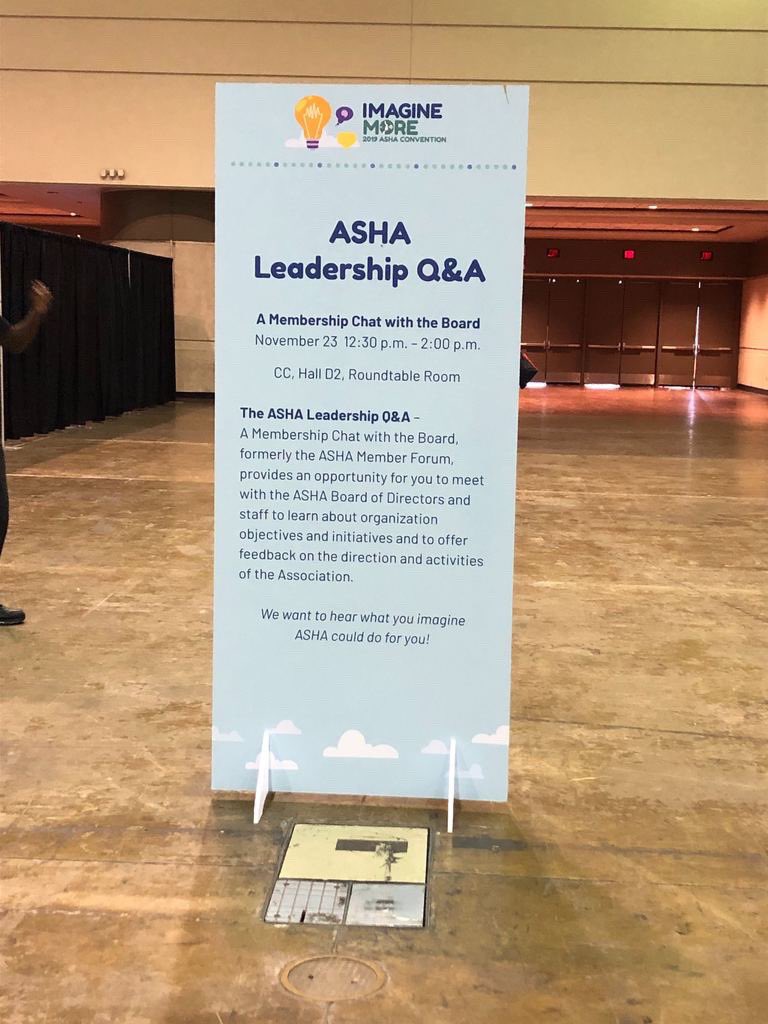 concerned_slp's tweet photo. There is some incredible information being shared on #AAC at  #ASHA19
Now it’s time to share thoughts to #stopaaccertification with the ASHA Board! Saturday 12:30-2  CC Hall D2 https://t.co/jEILFYDvXb