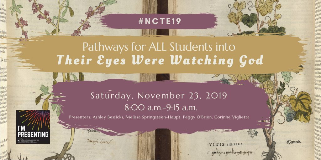 FolgerED's tweet photo. "Oh to be a pear tree--any tree in bloom!" Start tomorrow w/inspiration & strategies for connecting ALL Ss w/ Hurston's novel-- & any text. @missyhauptsteen @BaltCitySchools
Pathways for ALL Students into Their Eyes Were Watching God.
Nov. 23, 8:00am-9:15am
#FolgerMethod #NCTE19 https://t.co/4HpSxDZ8Ja