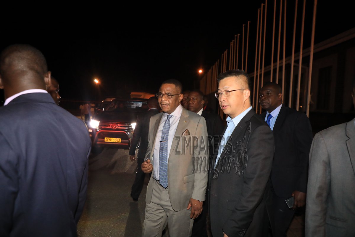 Vice President Constantino Chiwenga is welcomed by China's Deputy Ambassador to Zimbabwe, Mr Zhao Baogang upon his arrival at RG Mugabe Inter Airport this morning, Nov 23, 2019.-(Pictures by Tawanda Mudimu)<a href="/HeraldZimbabwe/">The Herald Zimbabwe</a> <a href="/SundayMailZim/">The Sunday Mail (Zimbabwe)</a> <a href="/williamchikoto/">William Chikoto</a> @ZTNnews <a href="/SundayNewsZimba/">Sunday News</a>