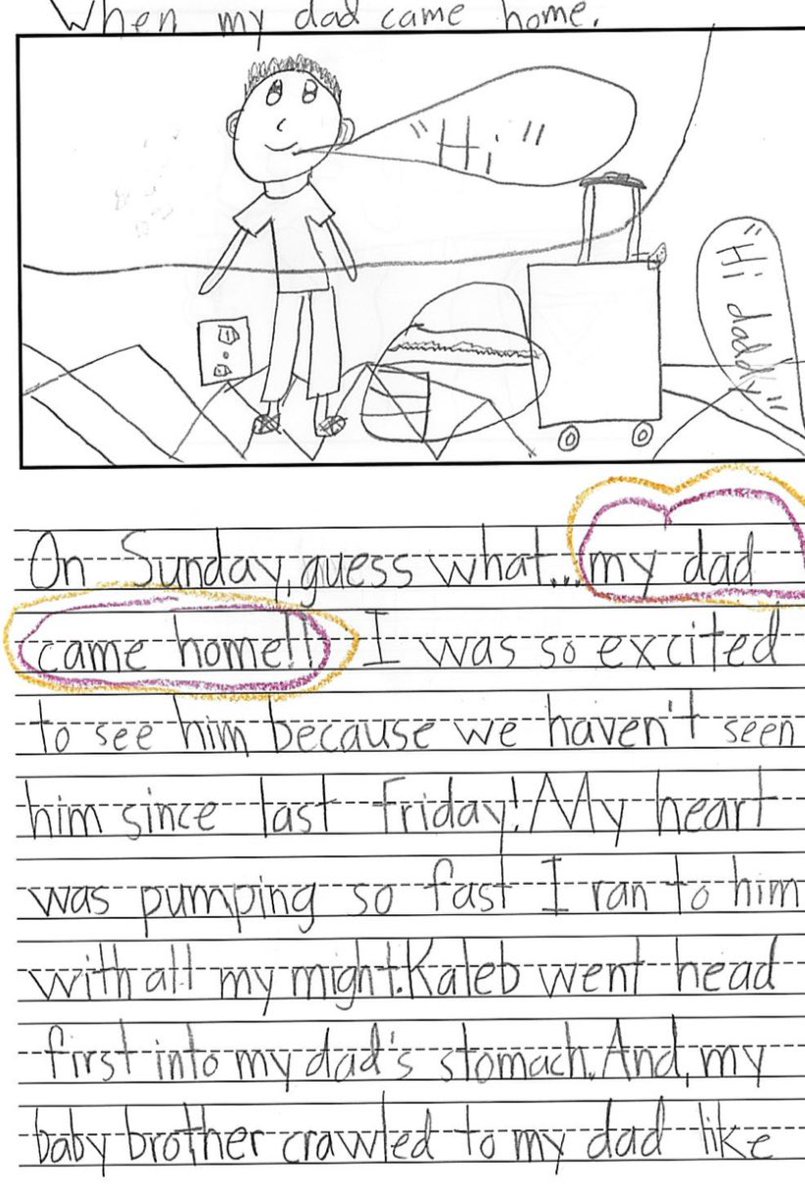 StahrMartinez's tweet photo. This is how you know you are #reachingyourstudents! This SECOND GRADE writing sample has my teacher heart exploding with #PUMAPRIDE! @PostmaPumas #CFISDSpirit #2ndgrade #CFISD_ELAR2_5 https://t.co/MmytqwsqzA