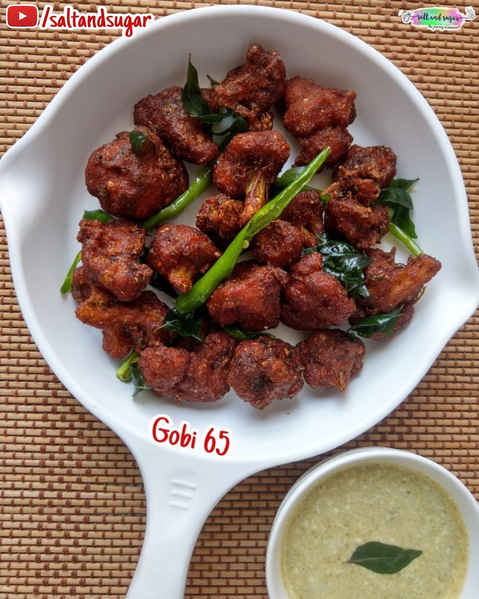 Bhawanarastogi's tweet photo. Yummy Starter "Gobhi 65" to tickle your taste buds 😋. Crispy cauliflower coated in spicy batter & deep fried.
Video:https://t.co/XYLtz4nJMg
Written recipe (english): https://t.co/KfJ8eJe76p
#saltandsugar #gobhi65 #starterrecipe #foodie #recipes #yummyfood #indianfood https://t.co/es8wqhwG59