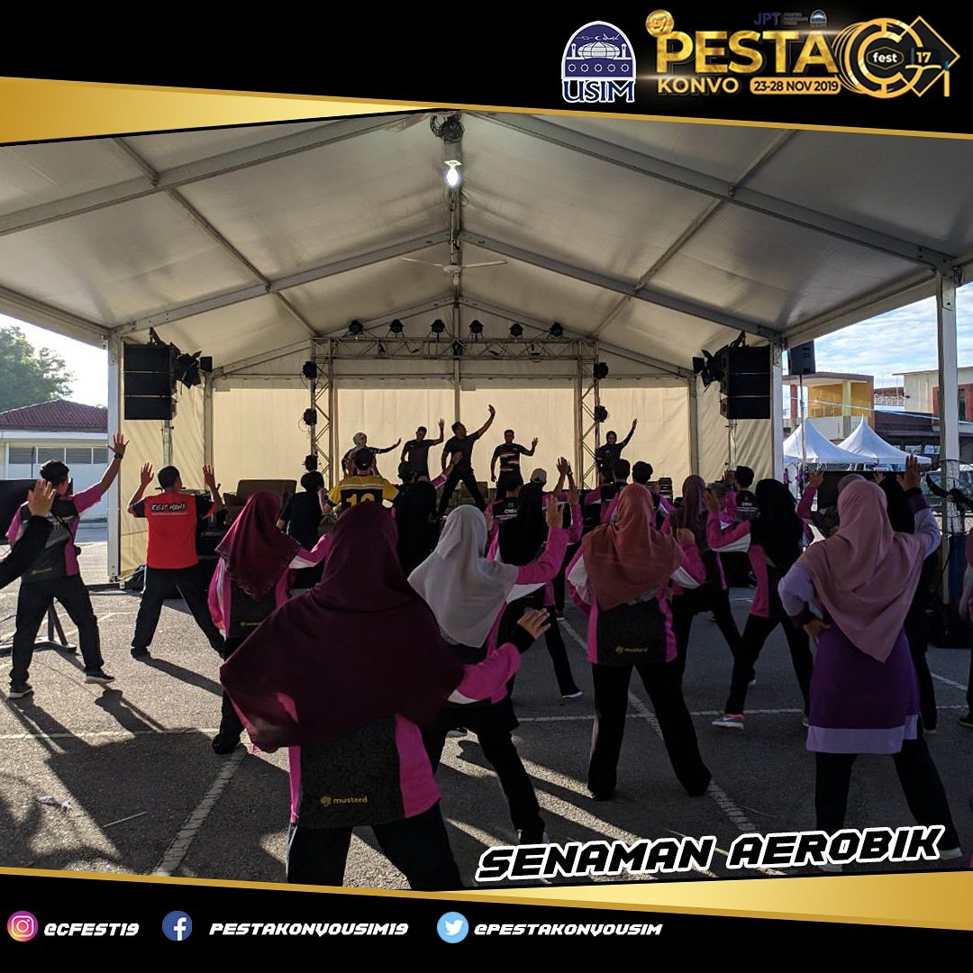 pestakonvousim's tweet photo. [TELAH BERLANGSUNG] 🤸🤾
.
SENAMAN AEROBIK CFEST17
.
PENTAS UTAMA PESTA KONVO
23 NOVEMBER.

#Cfest17 
#CFESTUSIM2019 
#togetherstronger https://t.co/IqCseaQqS7