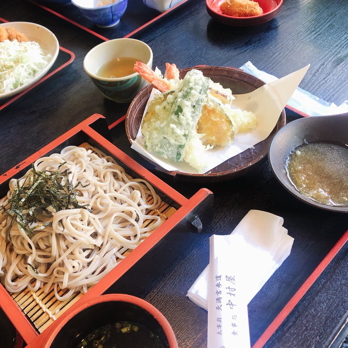 Fukuoka Bocco ふくおかぼっこ 太宰府天満宮へ行ってランチしたのは 中村屋 さん 天ざる蕎麦おいしかったー 期間限定で牡蠣フライ定食もありましたよ 太宰府天満宮ランチ 中村屋 天ざる蕎麦 牡蠣フライ定食