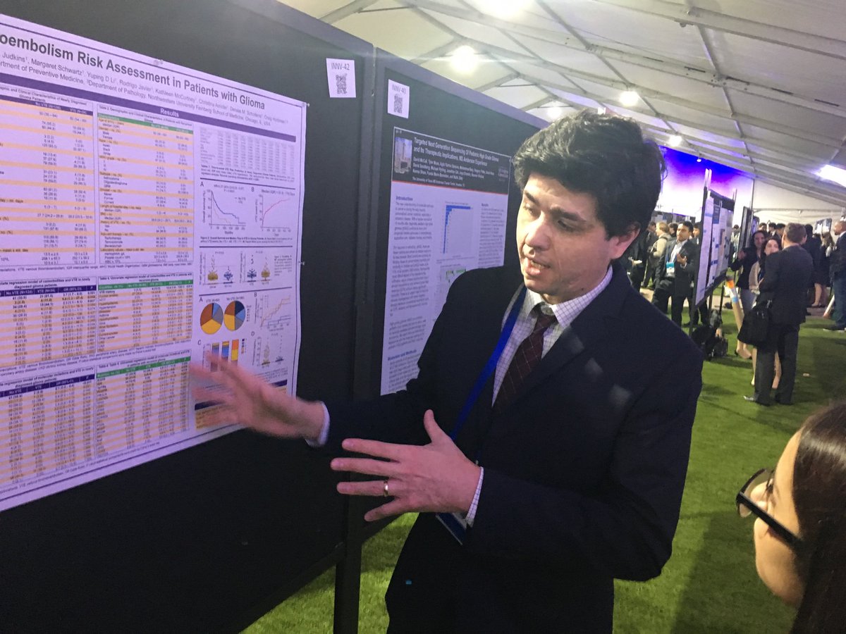 ⁦<a href="/DustenU/">Dusten Unruh</a>⁩ presenting his work on venous thromboembolism risk prediction in #glioma patients. #SNO2019 ⁦<a href="/NeuroOnc/">SNO</a>⁩