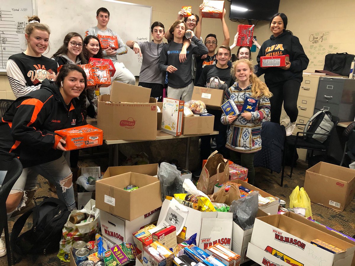 RFA_STASS's tweet photo. Our annual can and food drive concluded today, and we collected nearly 1500 food items! All of the goods will be donated to the Rome elementary schools’ food pantries, to make sure everything stays local. Thank you to everyone who participated! https://t.co/B2aBpEQCbl