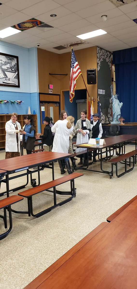 sjbarnhart's tweet photo. Sixth grade simulating the Ellis Island experience! @LMTSD_MAS https://t.co/lEPRnK9hPx