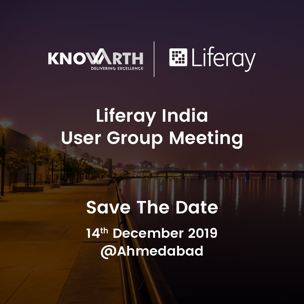 anblicksHQ's tweet photo. Liferay India User Group Meet 2019 is coming to Ahmadabad. Save the Date and Keep watching our page for updates.
#LiferayUser #Meetup #LiferayDeveloper #LiferayDXP https://t.co/GAuc9GIBRS