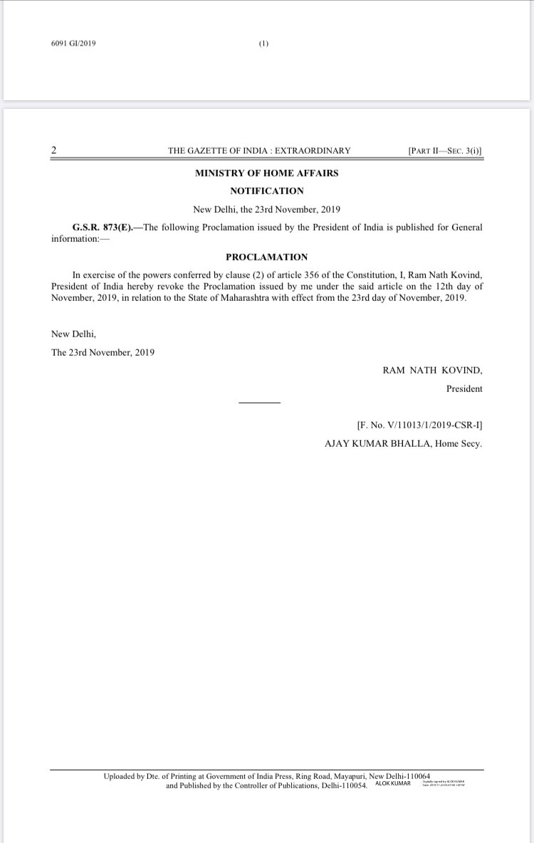 bhartijainTOI's tweet photo. So when was the Cabinet meeting held to recommend withdrawal of Prez rule? https://t.co/sjPETVtlMC