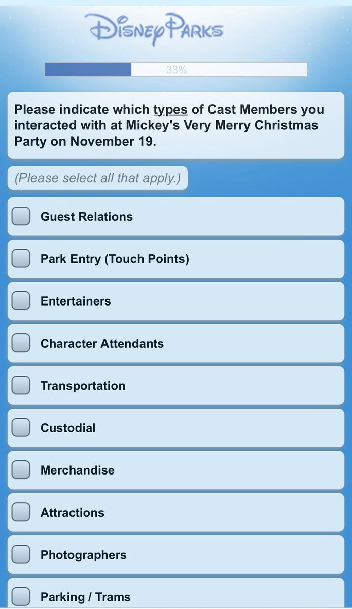 AndyChristmann's tweet photo. I’m all for providing feedback to help companies improve but seriously @DisneyParks @Disney we’re 10 minutes in and only 33% done??? https://t.co/rCgeCR9WCu