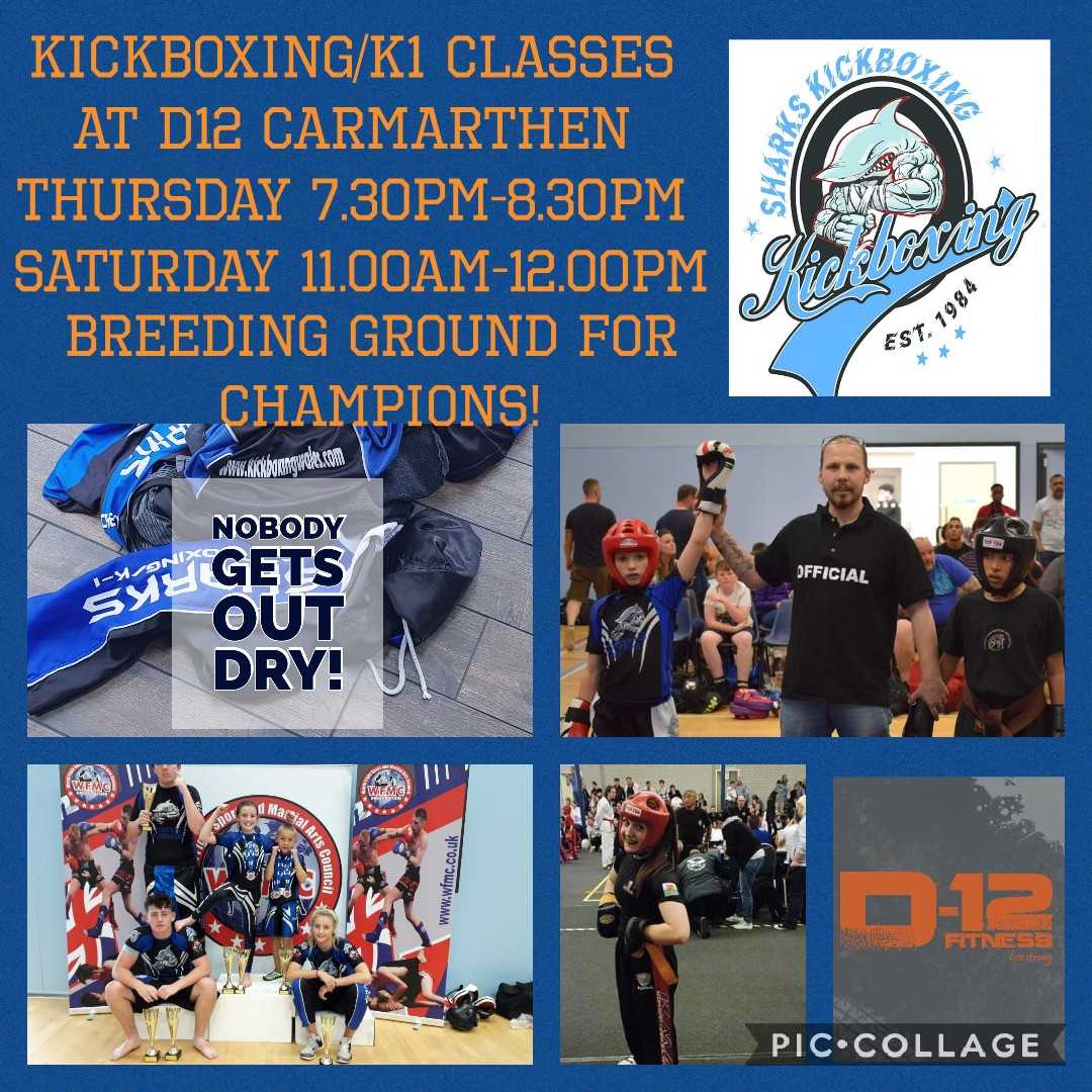 Sharks Kickboxing/K1 today <a href="/d12_fitness/">D12 Fitness</a> 11am - 12pm
#sharks #kickboxing #k1 #MartialArts #fitness #cardio #bagwork #padwork #sparring #fitfam #gym #gymlife #stayready #carmarthen